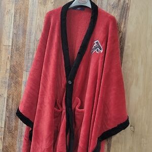 One Size NFL FALCONS Fleece Red and Black NFL Team Poncho